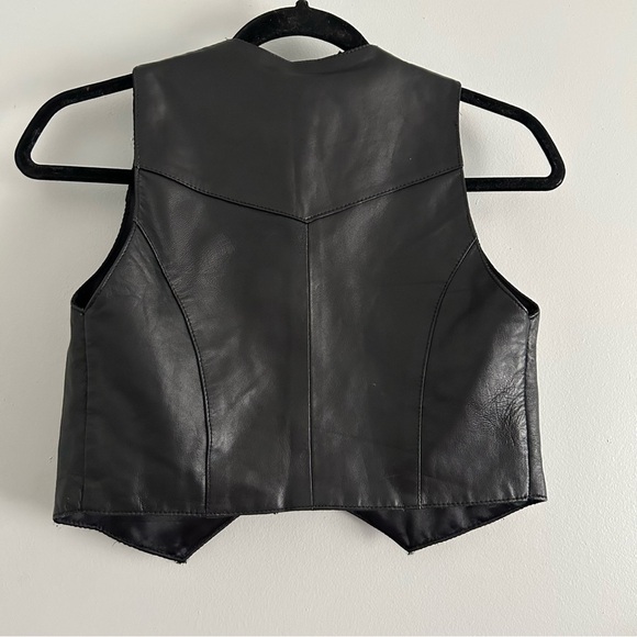 Kids Vintage Genuine Leather Biker Vest - Picture 4 of 8